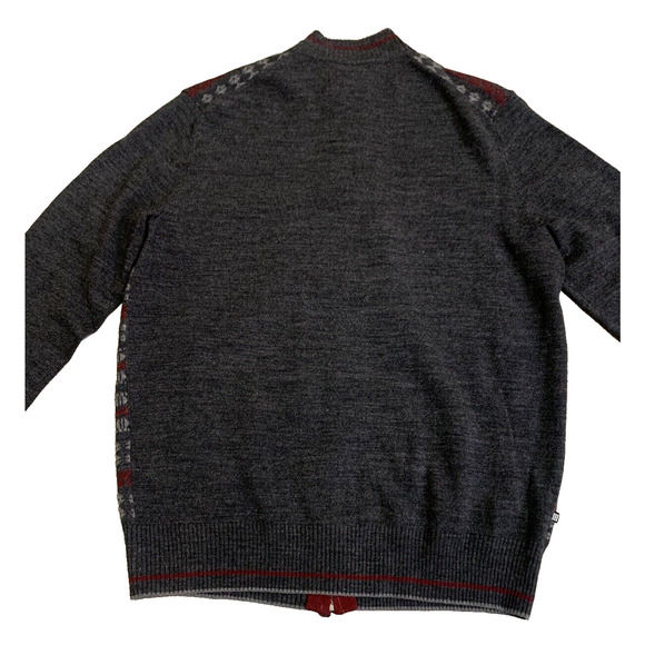 Geoffrey Beene Sweater Mens M Medium Full Zip Dark Grey 50's Rockabilly Cardigan - Picture 7 of 14